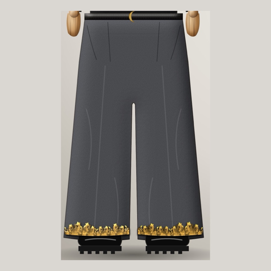 Pantalone morbido fiamme oro