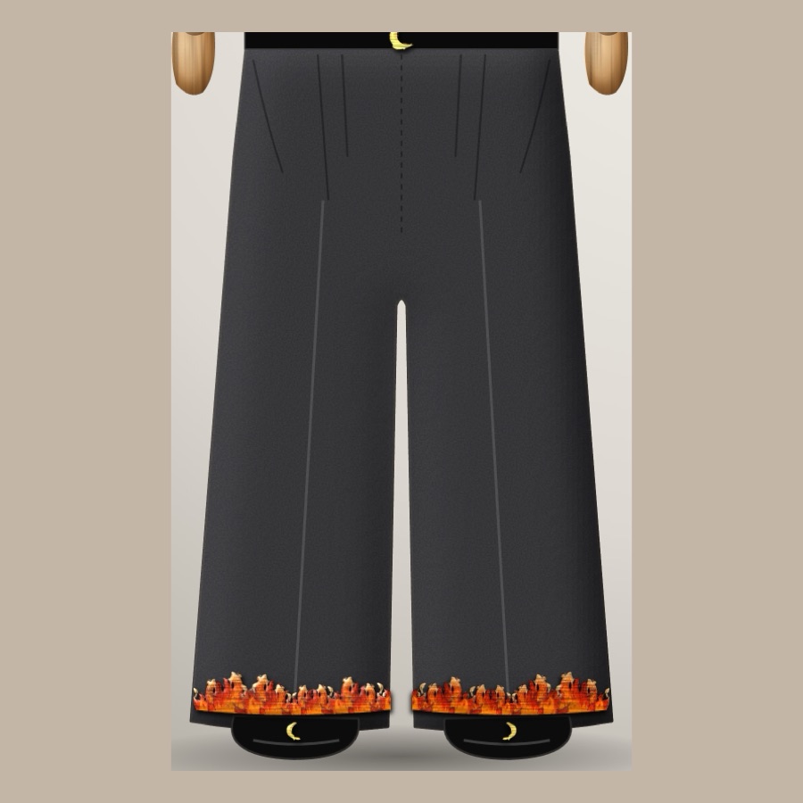 Pantalone a pinces con fiamme