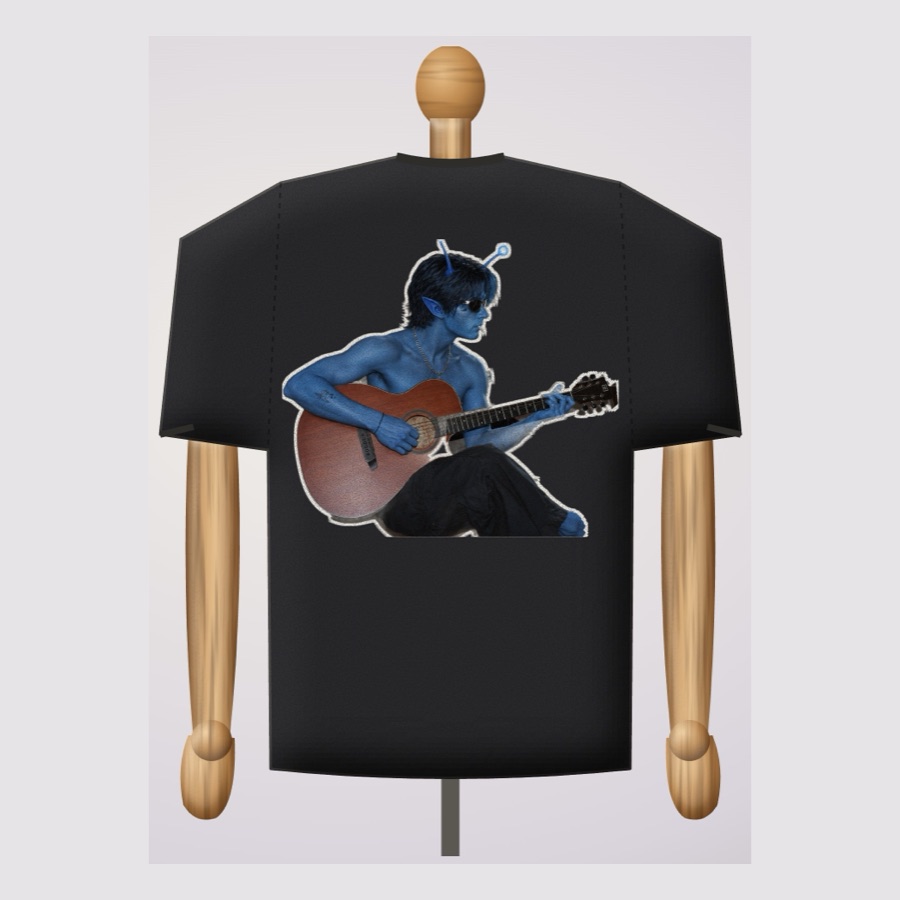 T-shirt alieno con chitarra